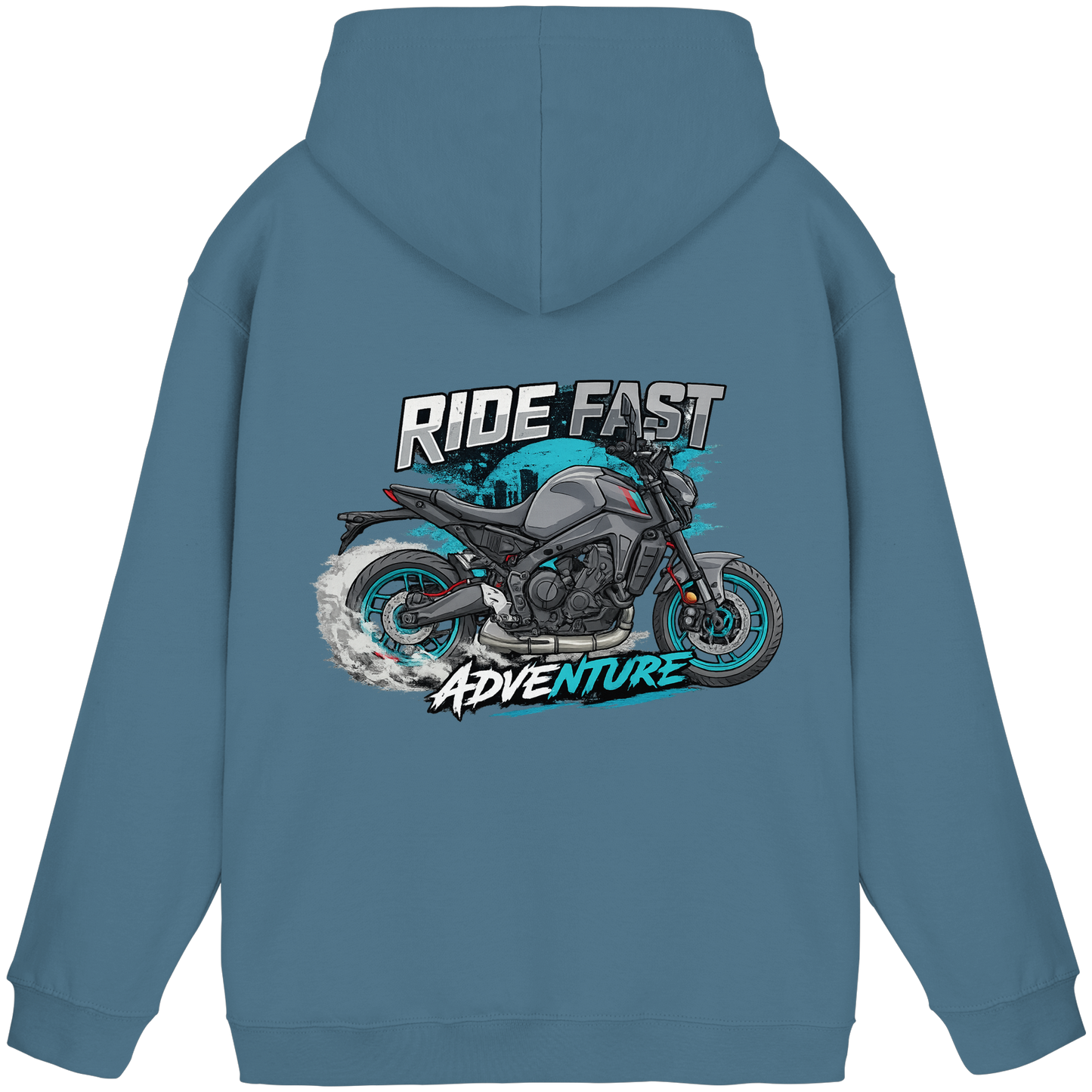 Biker Hoodie – Blue Torque | Ride Fast Kollektion