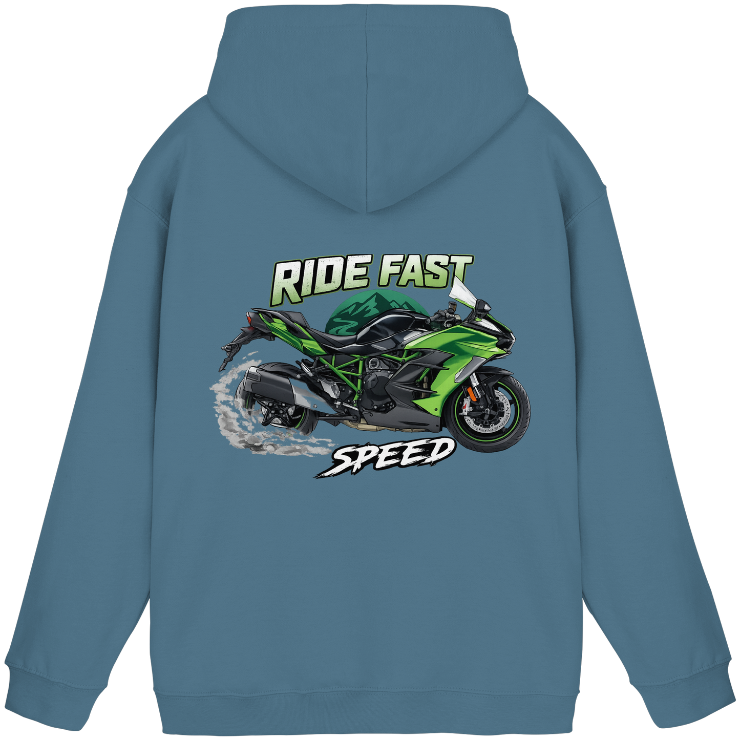 Biker Hoodie – Green Fury | Ride Fast Kollektion