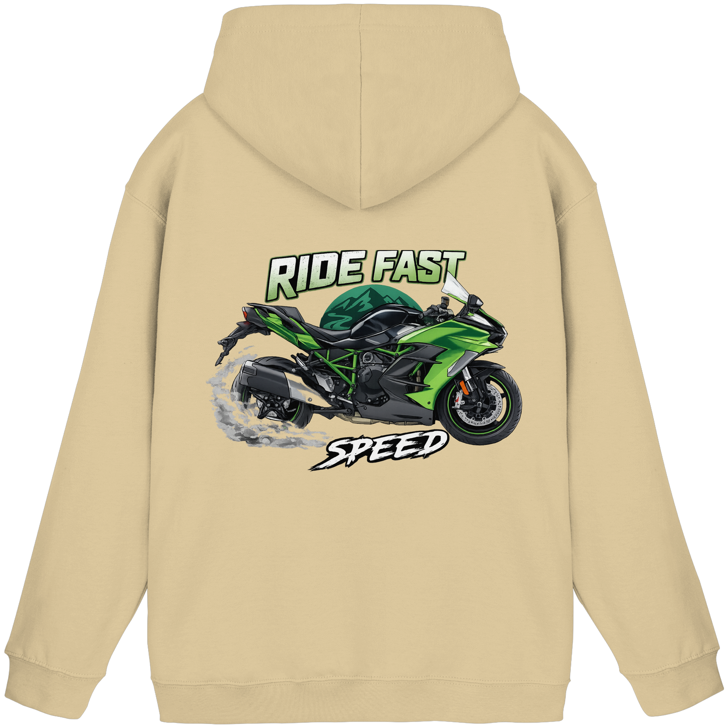Biker Hoodie – Green Fury | Ride Fast Kollektion