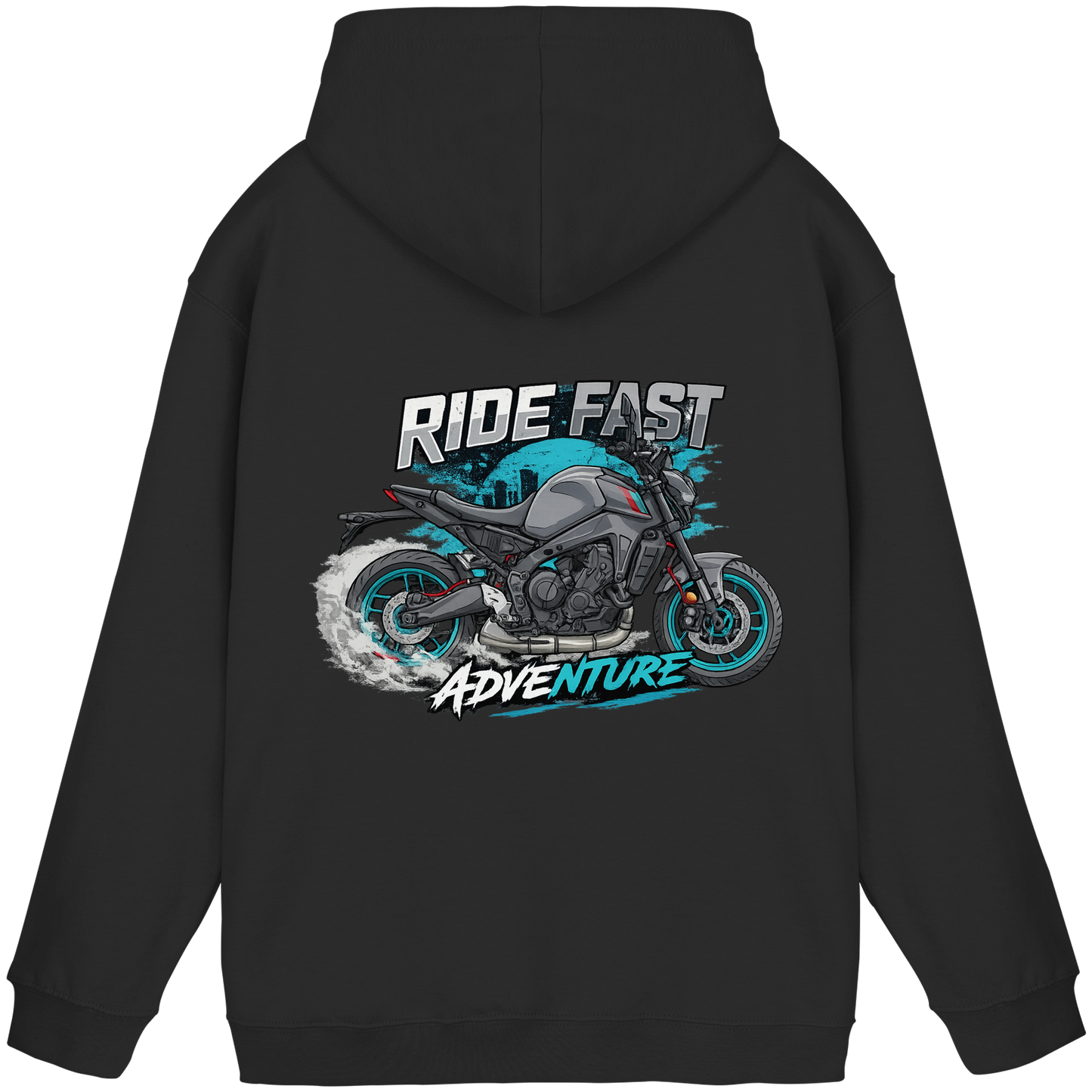 Biker Hoodie – Blue Torque | Ride Fast Kollektion