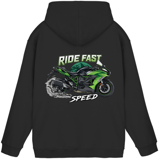Biker Hoodie – Green Fury | Ride Fast Collection