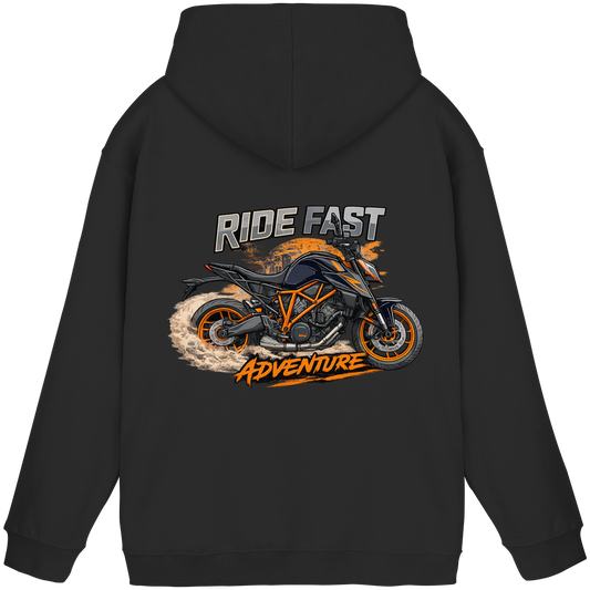 Biker Hoodie – Orange Rush | Ride Fast Collection