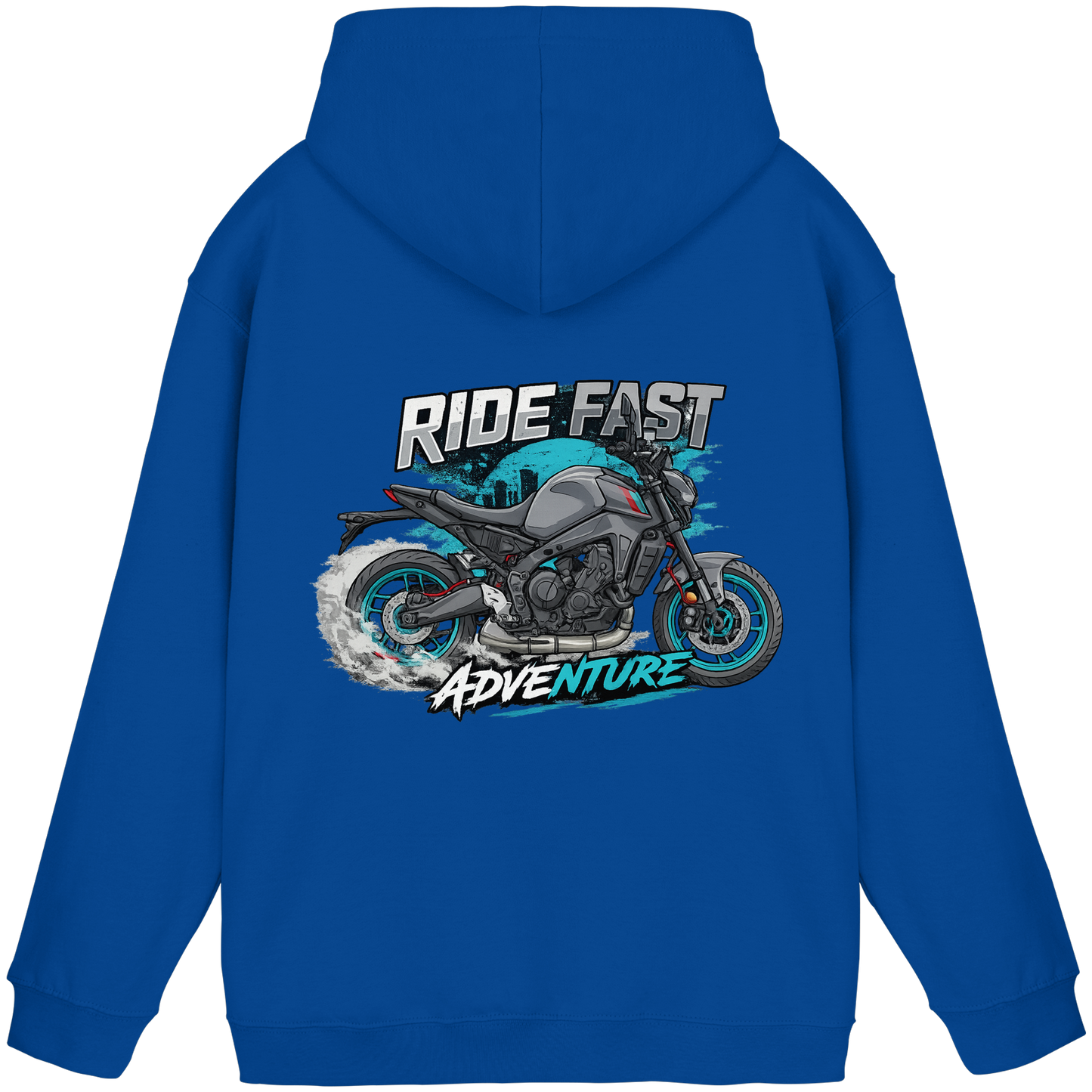 Biker Hoodie – Blue Torque | Ride Fast Kollektion