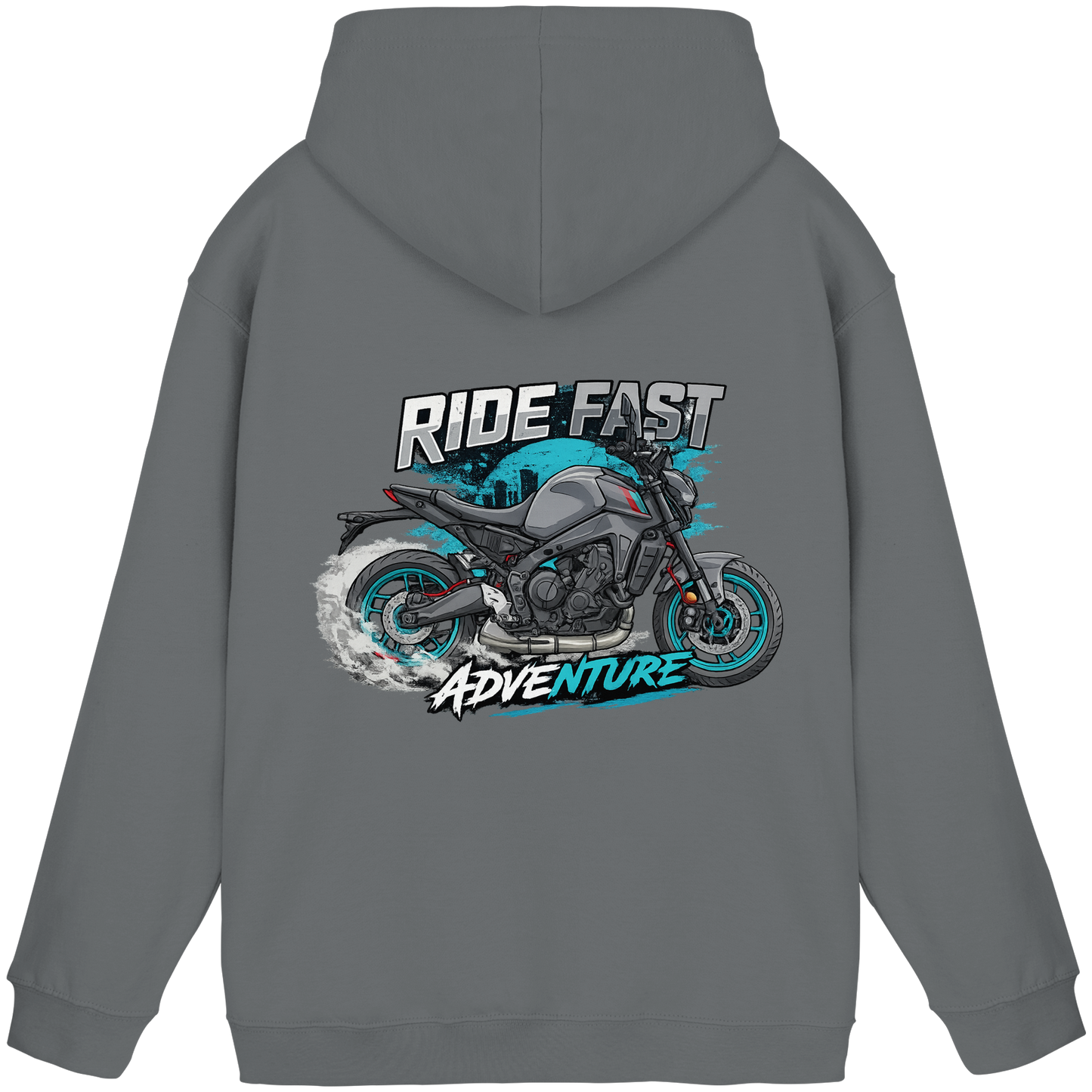 Biker Hoodie – Blue Torque | Ride Fast Kollektion
