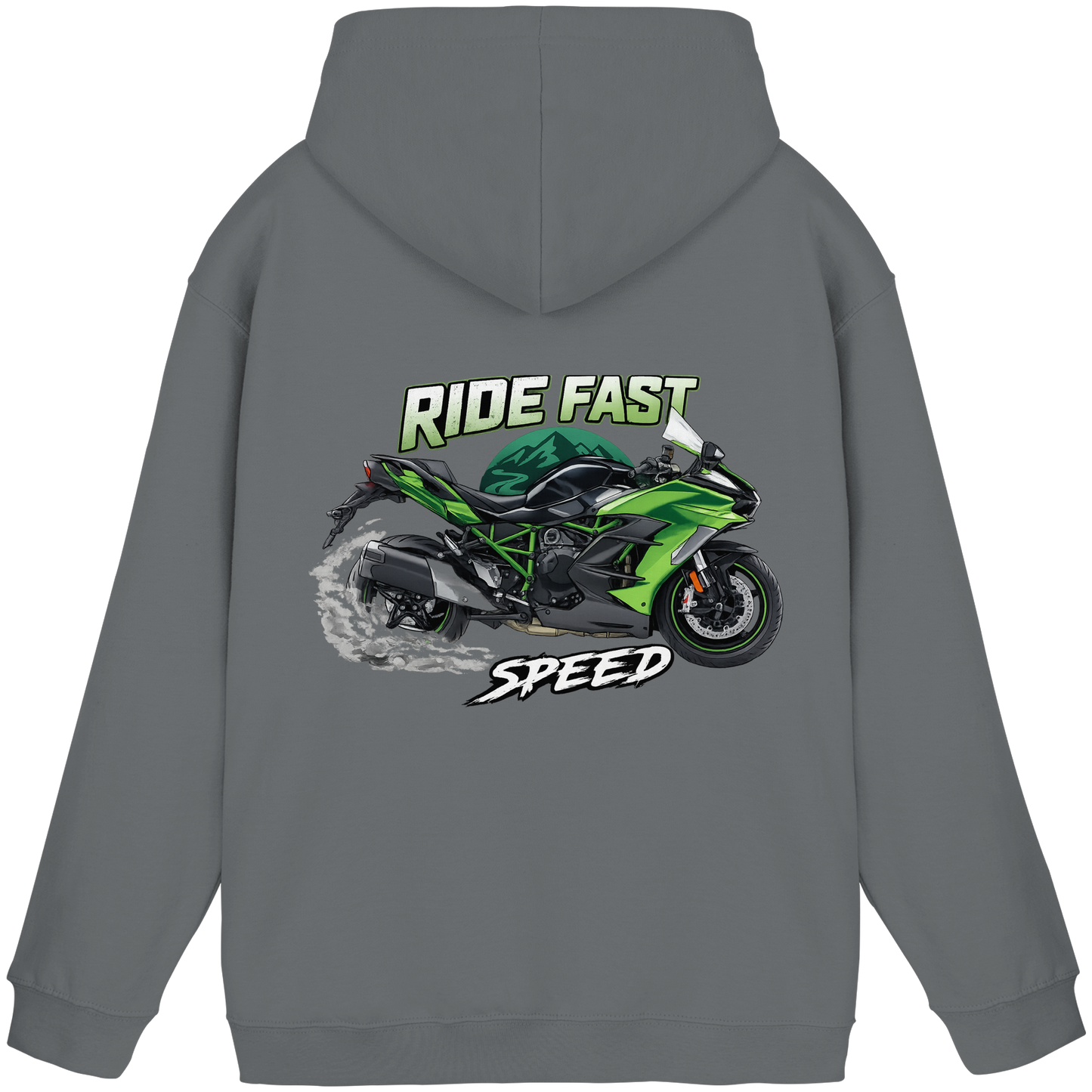 Biker Hoodie – Green Fury | Ride Fast Kollektion
