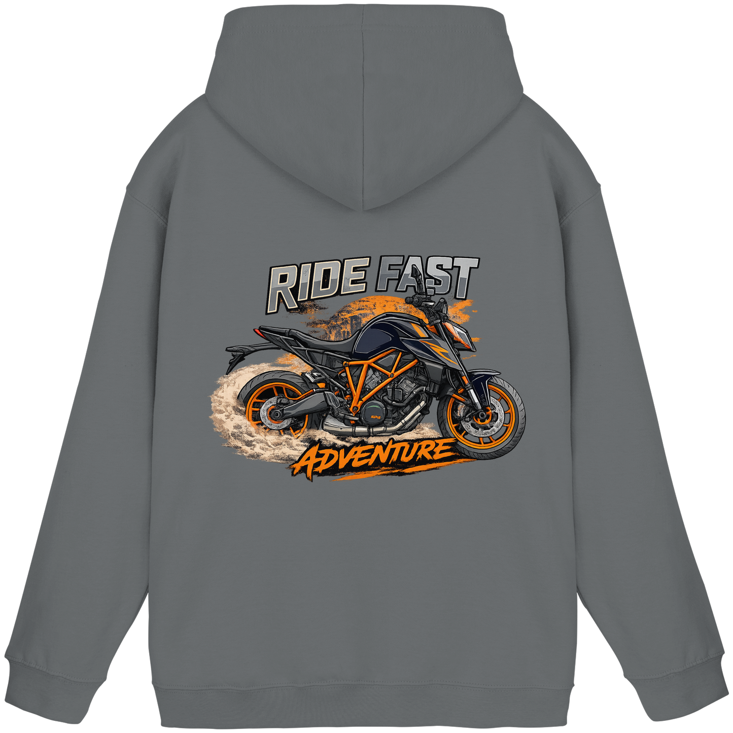 Biker Hoodie – Orange Rush | Ride Fast Kollektion